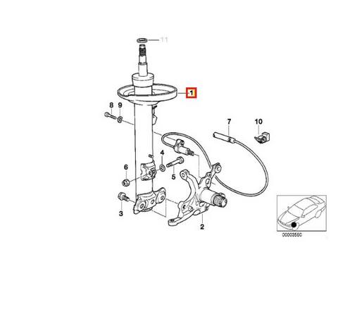 BMW Strut Assembly - Front Passenger Side (w/ Sport Suspension) 31311090716